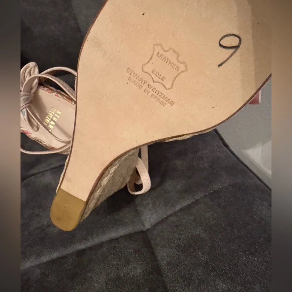 WOMENS STUART WEITZMAN MULTI-DESIGNED ANKLE STRAP ESPADRILLES WEDGE HEEL SIZE 9* - Picture 5 of 8